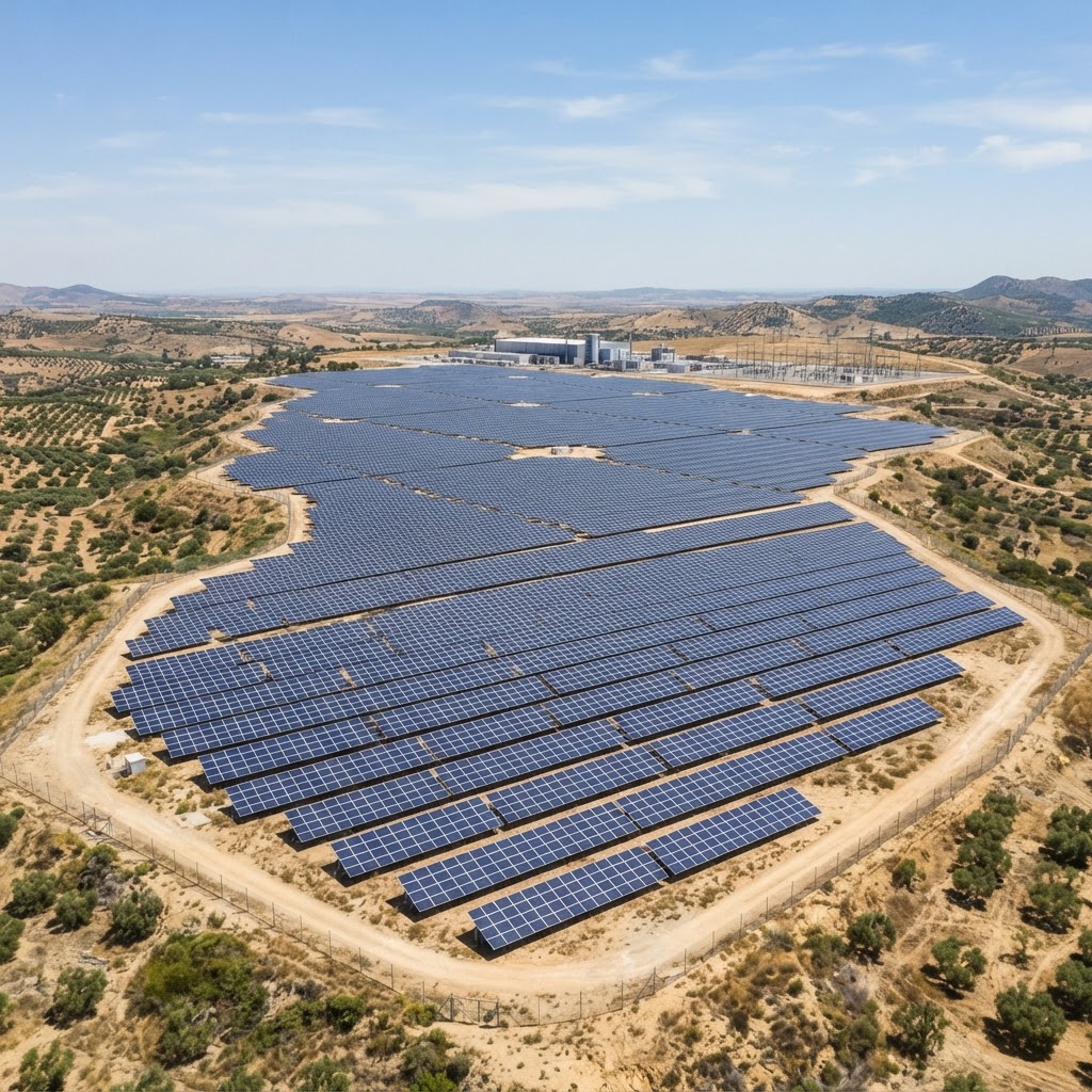 Planta fotovoltaica de gran escala en el sur de España, símbolo de la adicionalidad asociada a los PPAs corporativos y la nueva capacidad renovable.